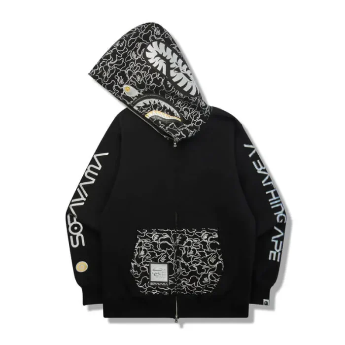 Black and White Bape 23rd Anniversary Hoodie