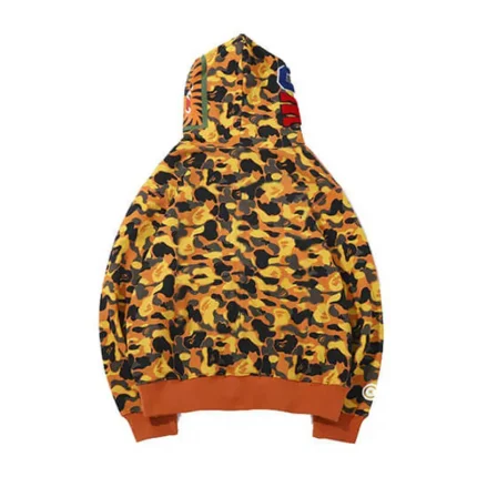 Camouflage Mouth Bape Shark Full Zip Hoodie Yellow