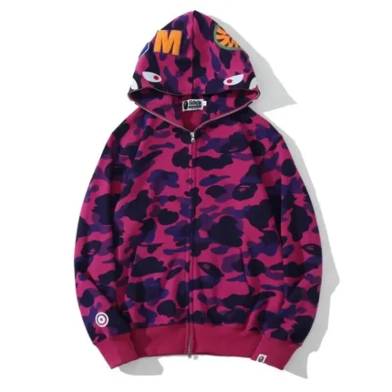 BAPE 1ST OG Full Camo Shark Full Zip up Hoodie Yellow Camo